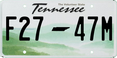 TN license plate F2747M
