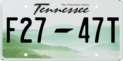 TN license plate F2747T