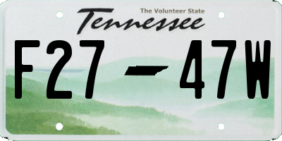 TN license plate F2747W