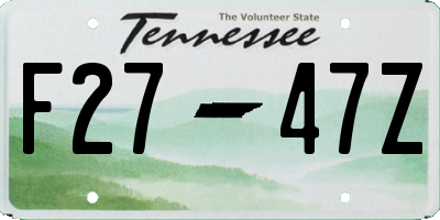 TN license plate F2747Z