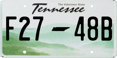 TN license plate F2748B
