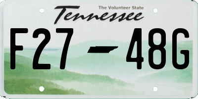 TN license plate F2748G