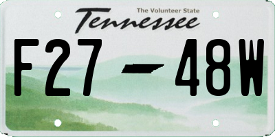 TN license plate F2748W