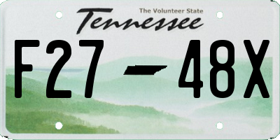 TN license plate F2748X