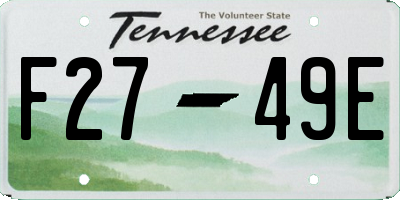 TN license plate F2749E