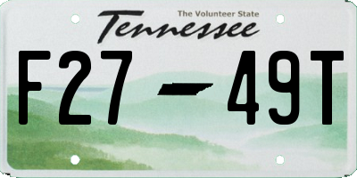 TN license plate F2749T