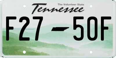 TN license plate F2750F