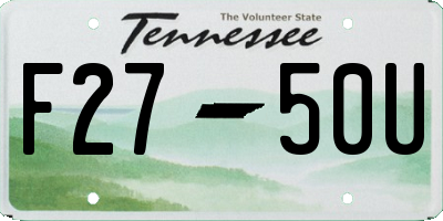 TN license plate F2750U