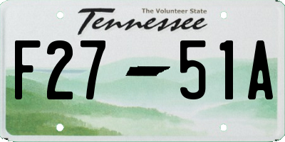 TN license plate F2751A