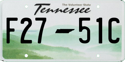 TN license plate F2751C