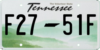 TN license plate F2751F