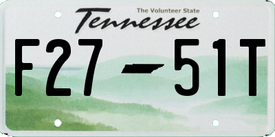 TN license plate F2751T