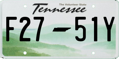 TN license plate F2751Y