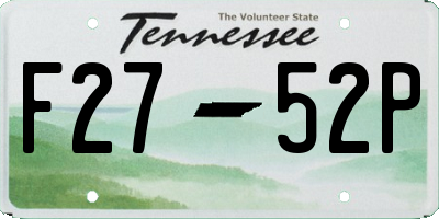 TN license plate F2752P