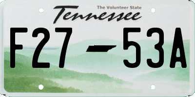 TN license plate F2753A