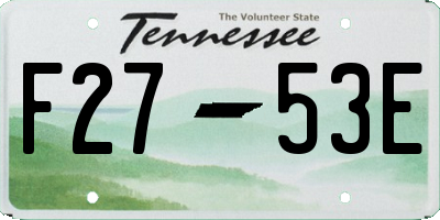 TN license plate F2753E