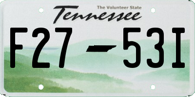 TN license plate F2753I