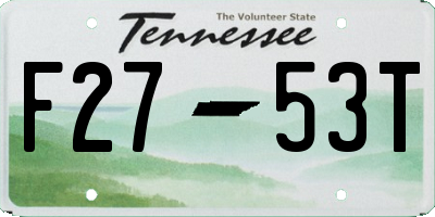 TN license plate F2753T