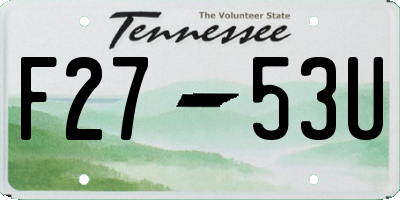 TN license plate F2753U