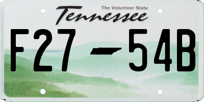TN license plate F2754B