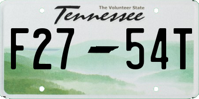 TN license plate F2754T