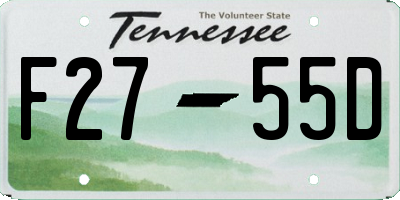 TN license plate F2755D