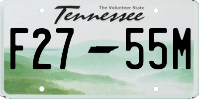 TN license plate F2755M