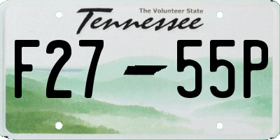 TN license plate F2755P