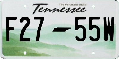 TN license plate F2755W