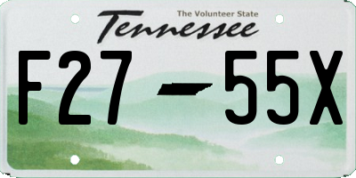 TN license plate F2755X