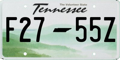 TN license plate F2755Z
