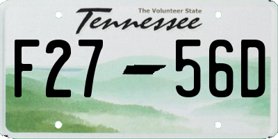 TN license plate F2756D