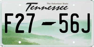 TN license plate F2756J
