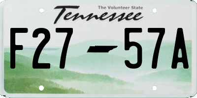 TN license plate F2757A