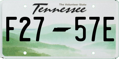 TN license plate F2757E