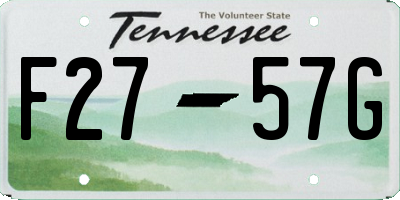 TN license plate F2757G