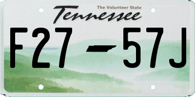 TN license plate F2757J