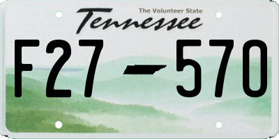TN license plate F2757O