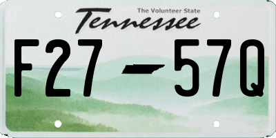 TN license plate F2757Q
