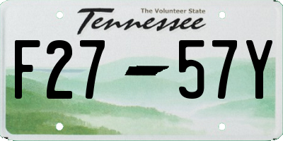 TN license plate F2757Y