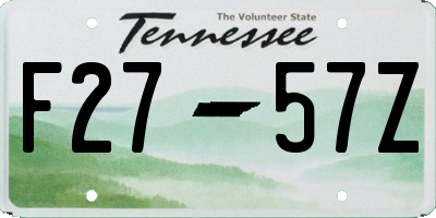 TN license plate F2757Z