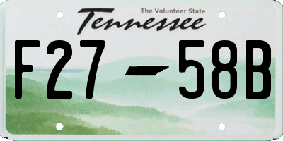 TN license plate F2758B