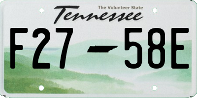 TN license plate F2758E
