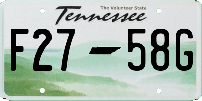 TN license plate F2758G