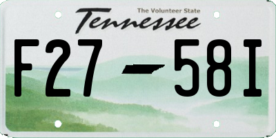 TN license plate F2758I
