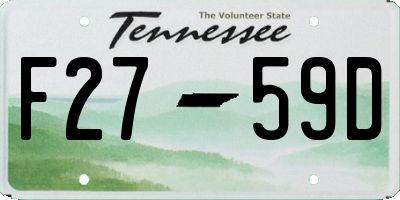 TN license plate F2759D