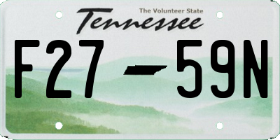 TN license plate F2759N