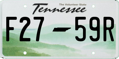 TN license plate F2759R