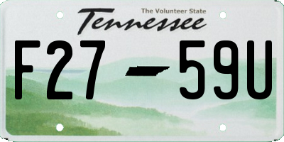 TN license plate F2759U