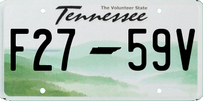 TN license plate F2759V
